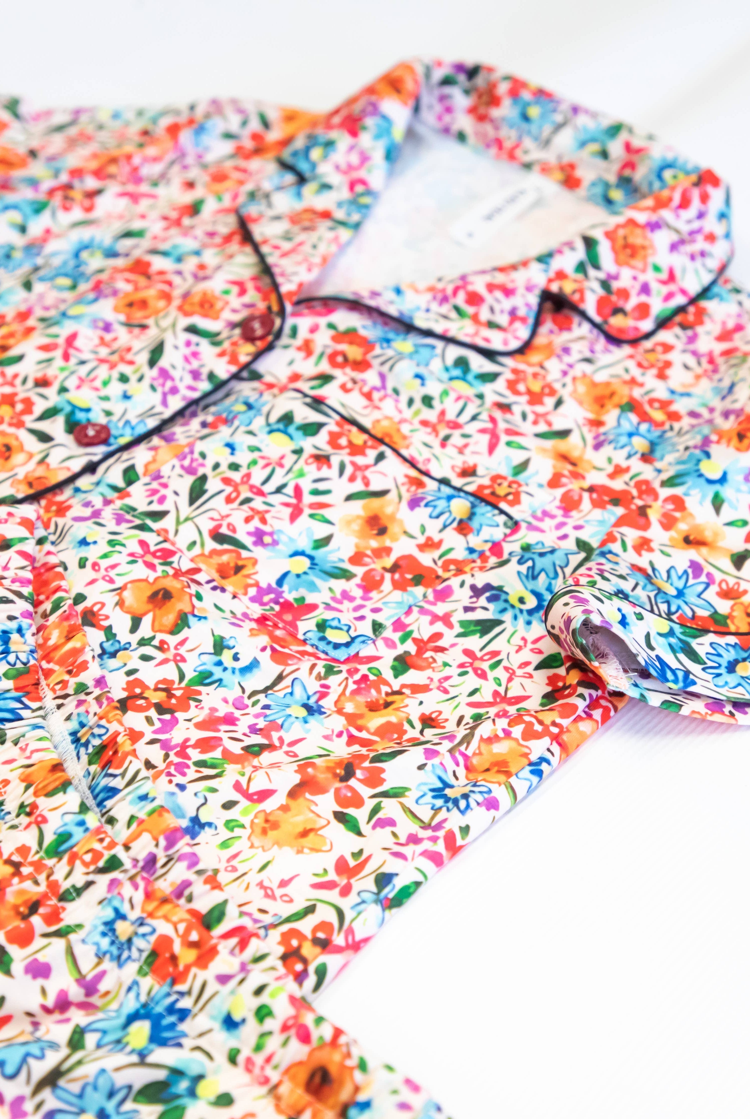 Floral Pattern Pajamas-Pajamas-Tickled Teal-Stuffology - Where Vintage Meets Modern, A Boutique for Real Women in Crosbyton, TX