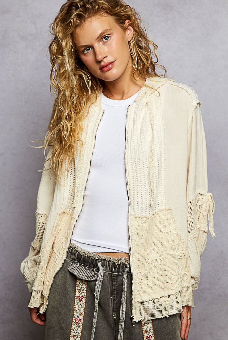 POL Clothing Double Gauze A-Line Woven Top-Shirt / Jacket-POL Clothing-Stuffology - Where Vintage Meets Modern, A Boutique for Real Women in Crosbyton, TX