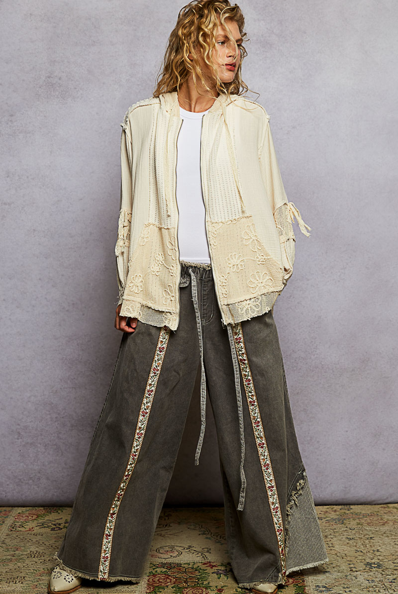 POL Clothing Double Gauze A-Line Woven Top-Shirt / Jacket-POL Clothing-Stuffology - Where Vintage Meets Modern, A Boutique for Real Women in Crosbyton, TX