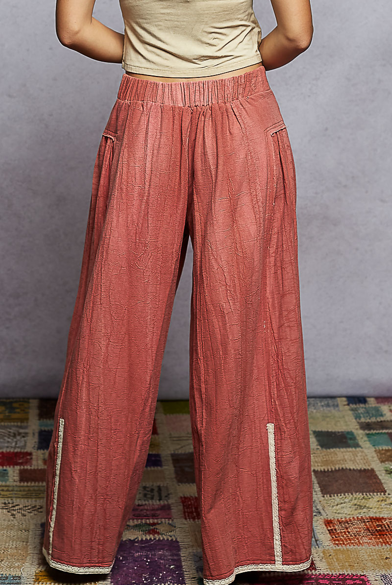POL Clothing Wide Leg Gauze Pants-Pants-POL Clothing-Stuffology - Where Vintage Meets Modern, A Boutique for Real Women in Crosbyton, TX