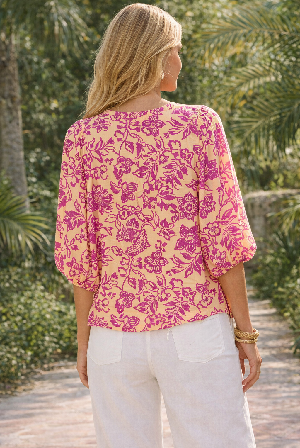 Orchid Wave Boho Printed Top-TOP-Oddi-Stuffology - Where Vintage Meets Modern, A Boutique for Real Women in Crosbyton, TX