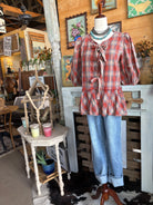 Rust Plaid Top-Top-Easel-Stuffology - Where Vintage Meets Modern, A Boutique for Real Women in Crosbyton, TX