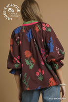 Mix Floral Textured Top with Scalloped Trim-TOP-Umgee-Stuffology - Where Vintage Meets Modern, A Boutique for Real Women in Crosbyton, TX