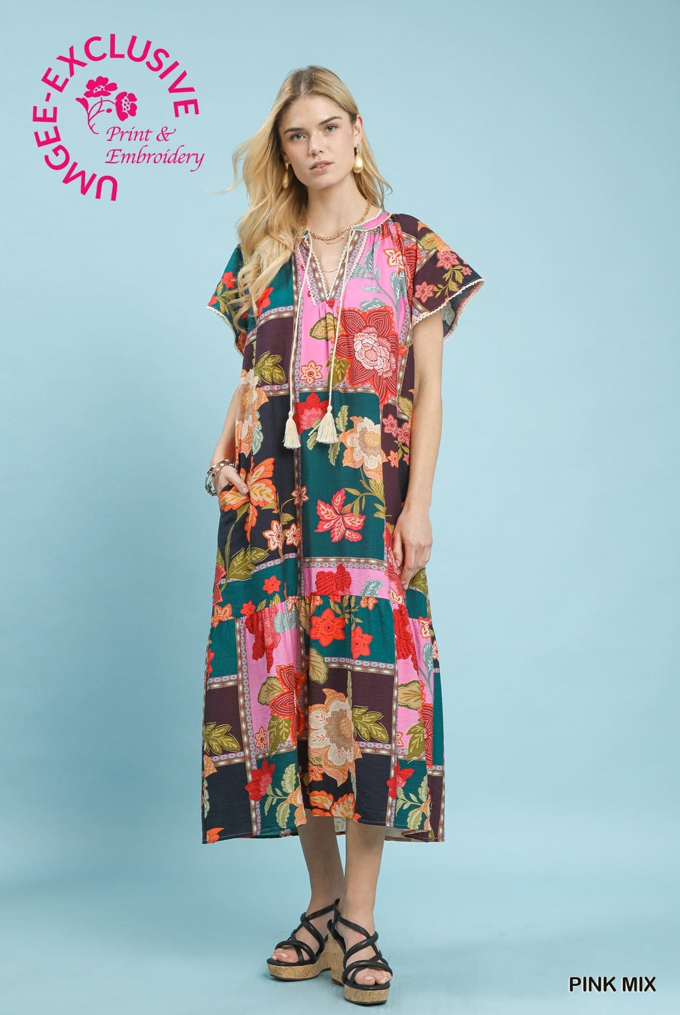 Patchwork Floral Maxi Dress-Dresses-Umgee-Stuffology - Where Vintage Meets Modern, A Boutique for Real Women in Crosbyton, TX