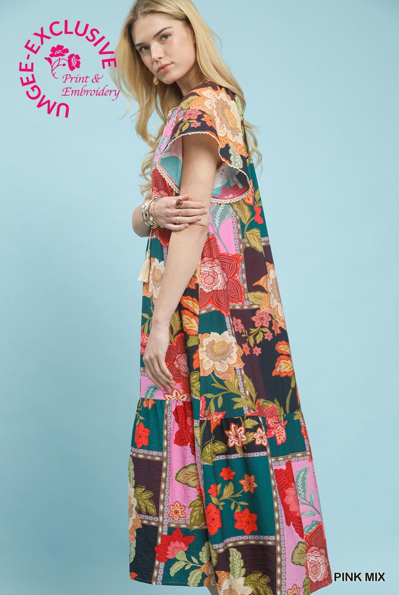 Patchwork Floral Maxi Dress-Dresses-Umgee-Stuffology - Where Vintage Meets Modern, A Boutique for Real Women in Crosbyton, TX