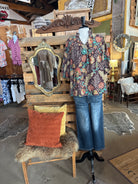 Floral Print Ruffled V-Neck Top-Top-Umgee-Stuffology - Where Vintage Meets Modern, A Boutique for Real Women in Crosbyton, TX