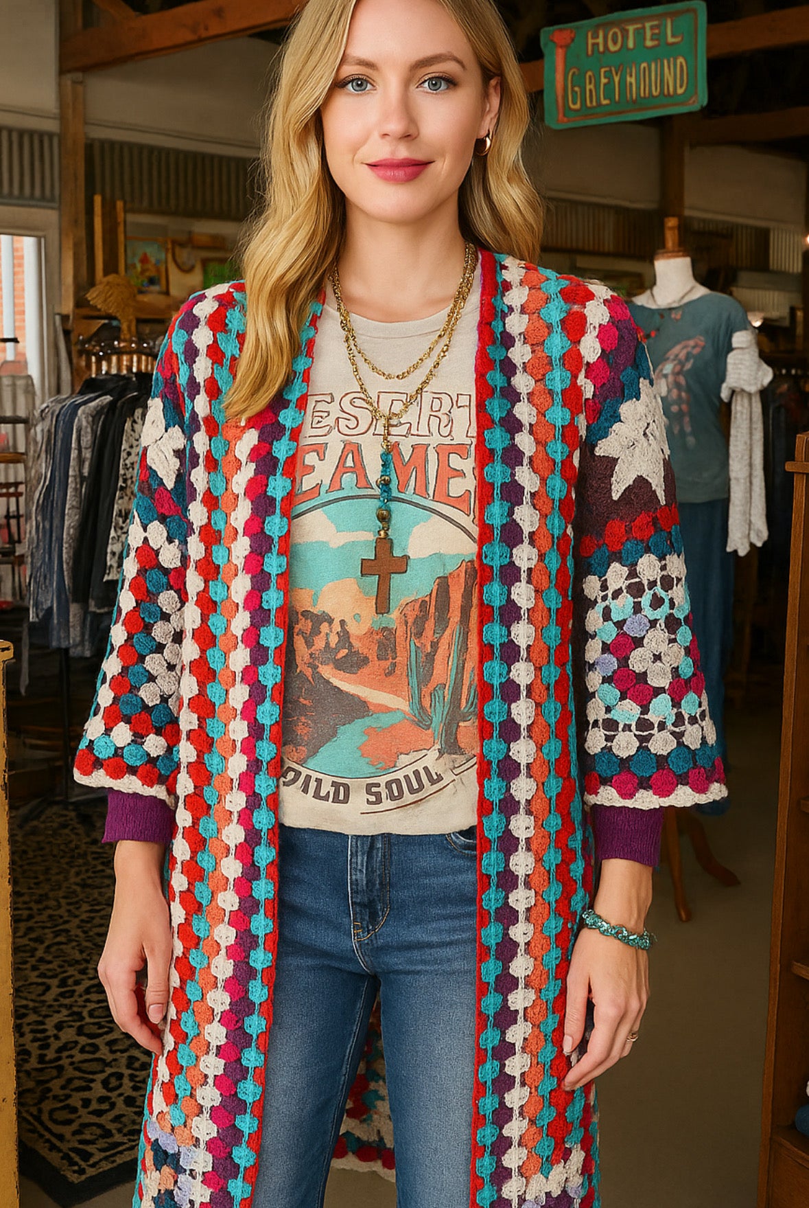 Desert Dreamer Graphic Top-Graphic Tees-Lotus Fashion Collection-Stuffology - Where Vintage Meets Modern, A Boutique for Real Women in Crosbyton, TX