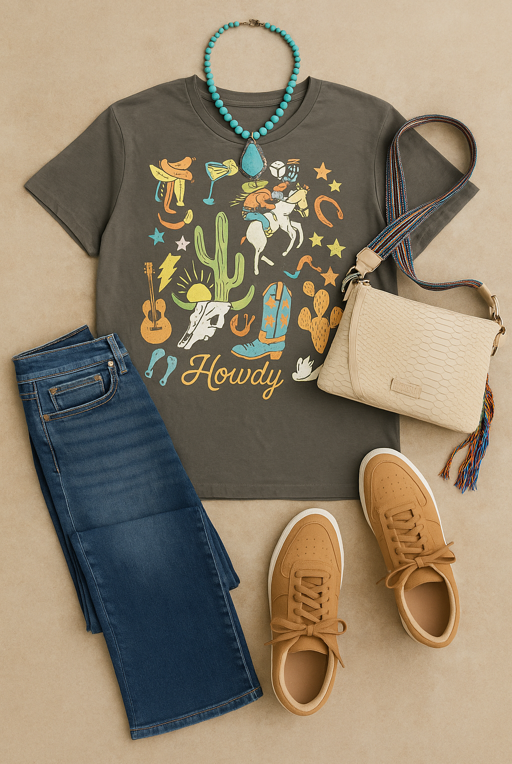 Howdy Western Graphic Top-Graphic Tees-Lotus Fashion Collection-Stuffology - Where Vintage Meets Modern, A Boutique for Real Women in Crosbyton, TX