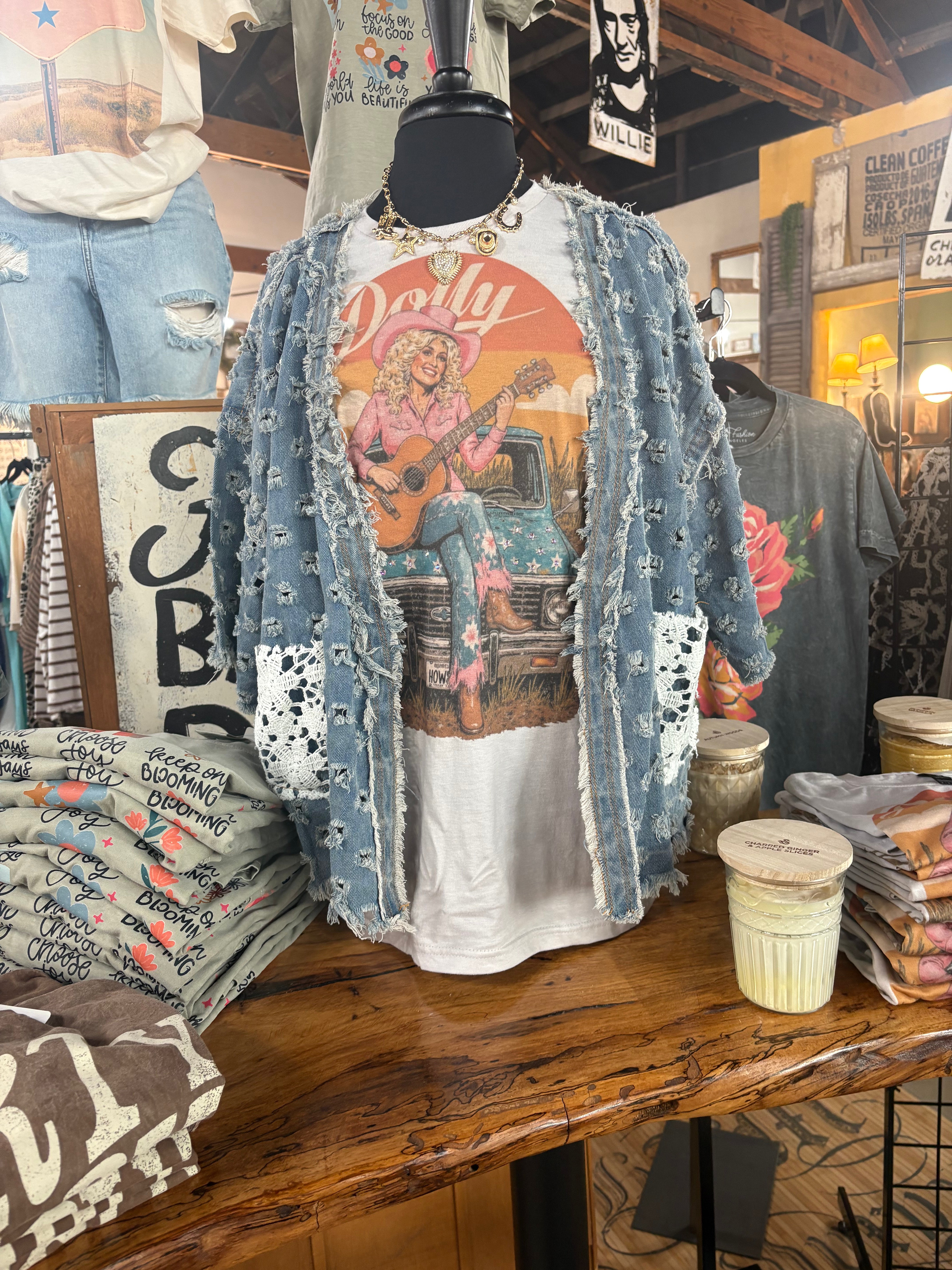 Dolly Parton Retro Graphic Tee-Graphic Tees-Stuffology Boutique -Stuffology - Where Vintage Meets Modern, A Boutique for Real Women in Crosbyton, TX