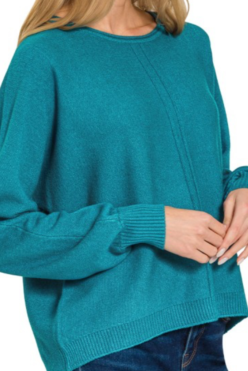 Round Neck Front Seam Sweater♥️🌻🌵-ZENANA-Stuffology - Where Vintage Meets Modern, A Boutique for Real Women in Crosbyton, TX