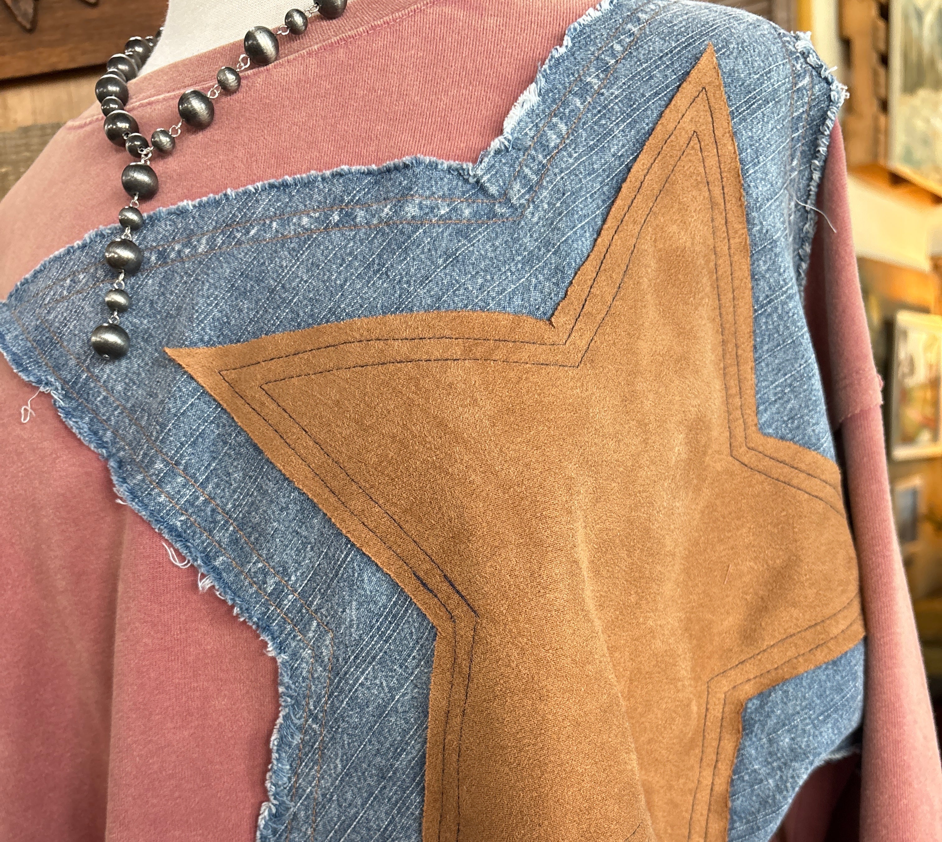 Long Sleeve Star Patch Front Top-Top-Easel-Stuffology - Where Vintage Meets Modern, A Boutique for Real Women in Crosbyton, TX