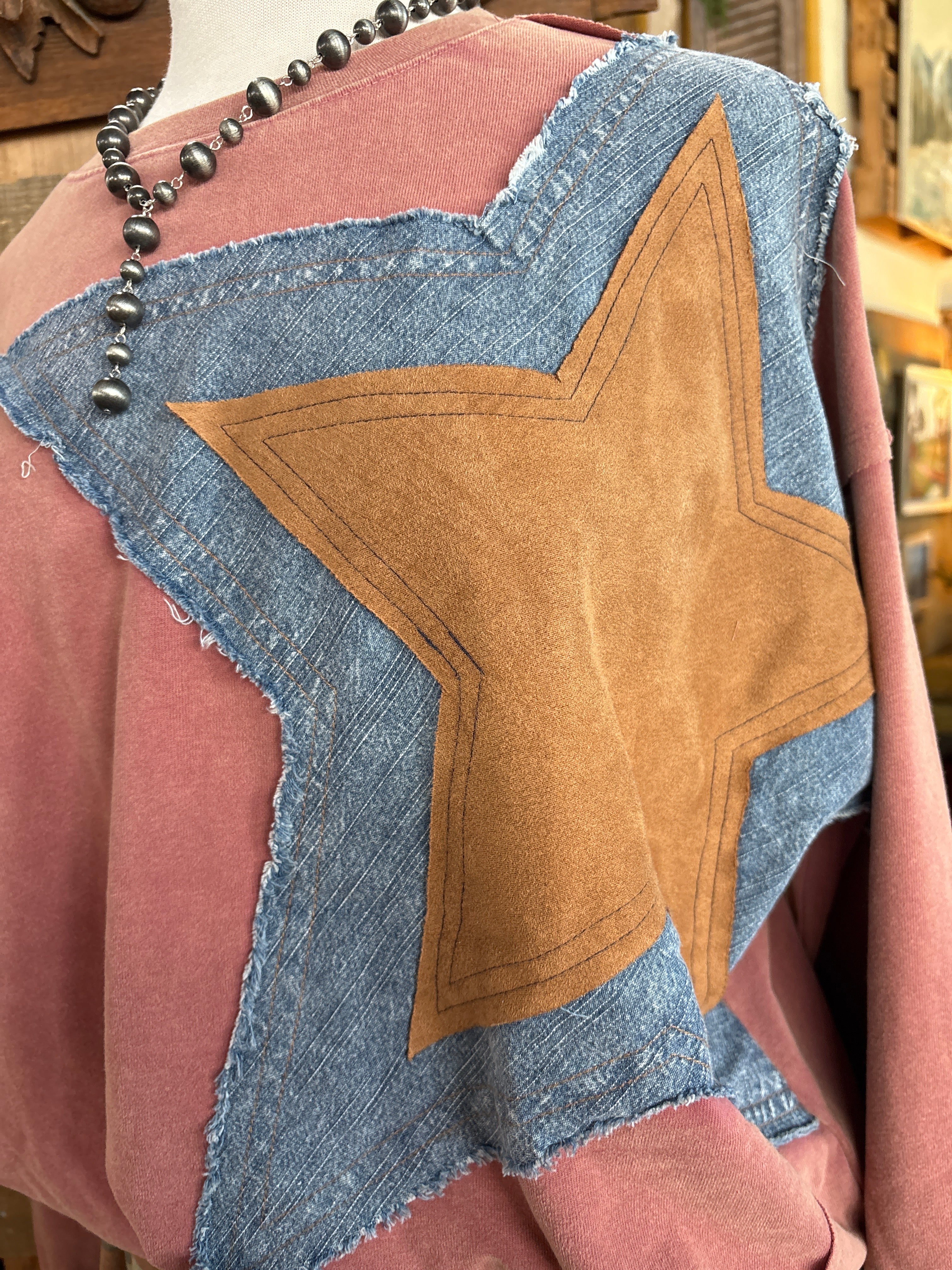 Long Sleeve Star Patch Front Top-Top-Easel-Stuffology - Where Vintage Meets Modern, A Boutique for Real Women in Crosbyton, TX