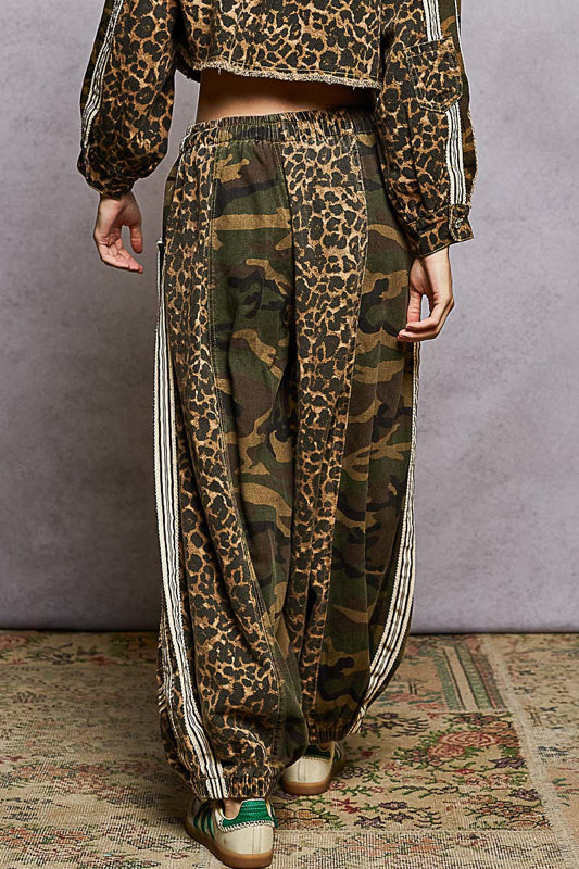 Camo & Leopard Contrast Jogger Pants-POL Clothing-Stuffology - Where Vintage Meets Modern, A Boutique for Real Women in Crosbyton, TX