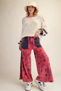 Easel Boho Red Patch Pocket Wide Leg Pants-Pants-Easel-Stuffology - Where Vintage Meets Modern, A Boutique for Real Women in Crosbyton, TX