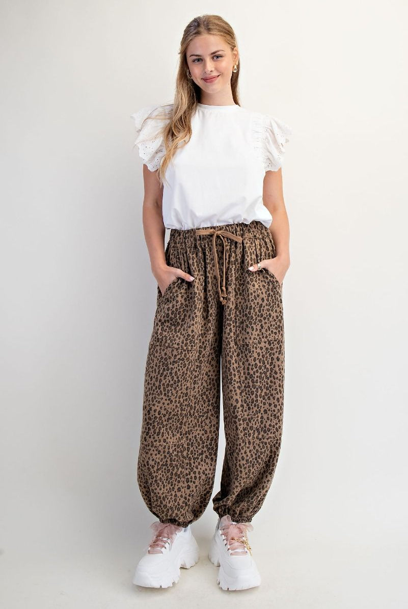 Animal Print Jogger Pants-Pants-Stuffology Boutique -Stuffology - Where Vintage Meets Modern, A Boutique for Real Women in Crosbyton, TX