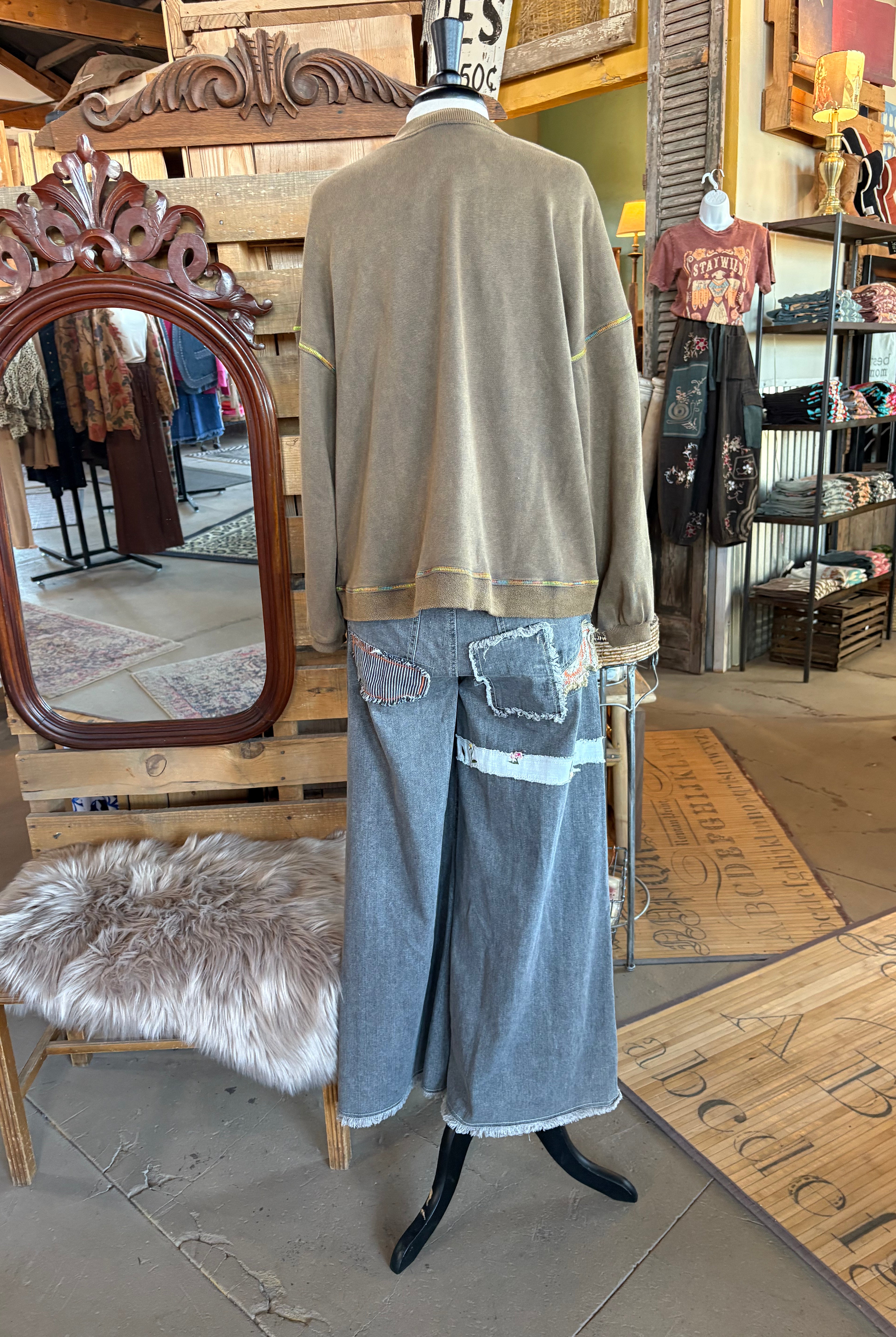 Mineral Wash Button Down Terry Knit Cardigan-Cardigan-Easel-Stuffology - Where Vintage Meets Modern, A Boutique for Real Women in Crosbyton, TX