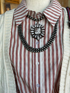 Striped Button Down Top-stripe top-Stuffology Boutique -Stuffology - Where Vintage Meets Modern, A Boutique for Real Women in Crosbyton, TX
