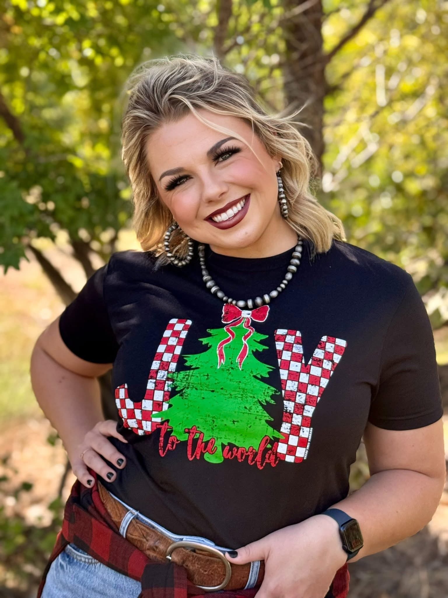 Joy to the World Graphic Tee-Graphic Tees-Stuffology Boutique -Stuffology - Where Vintage Meets Modern, A Boutique for Real Women in Crosbyton, TX