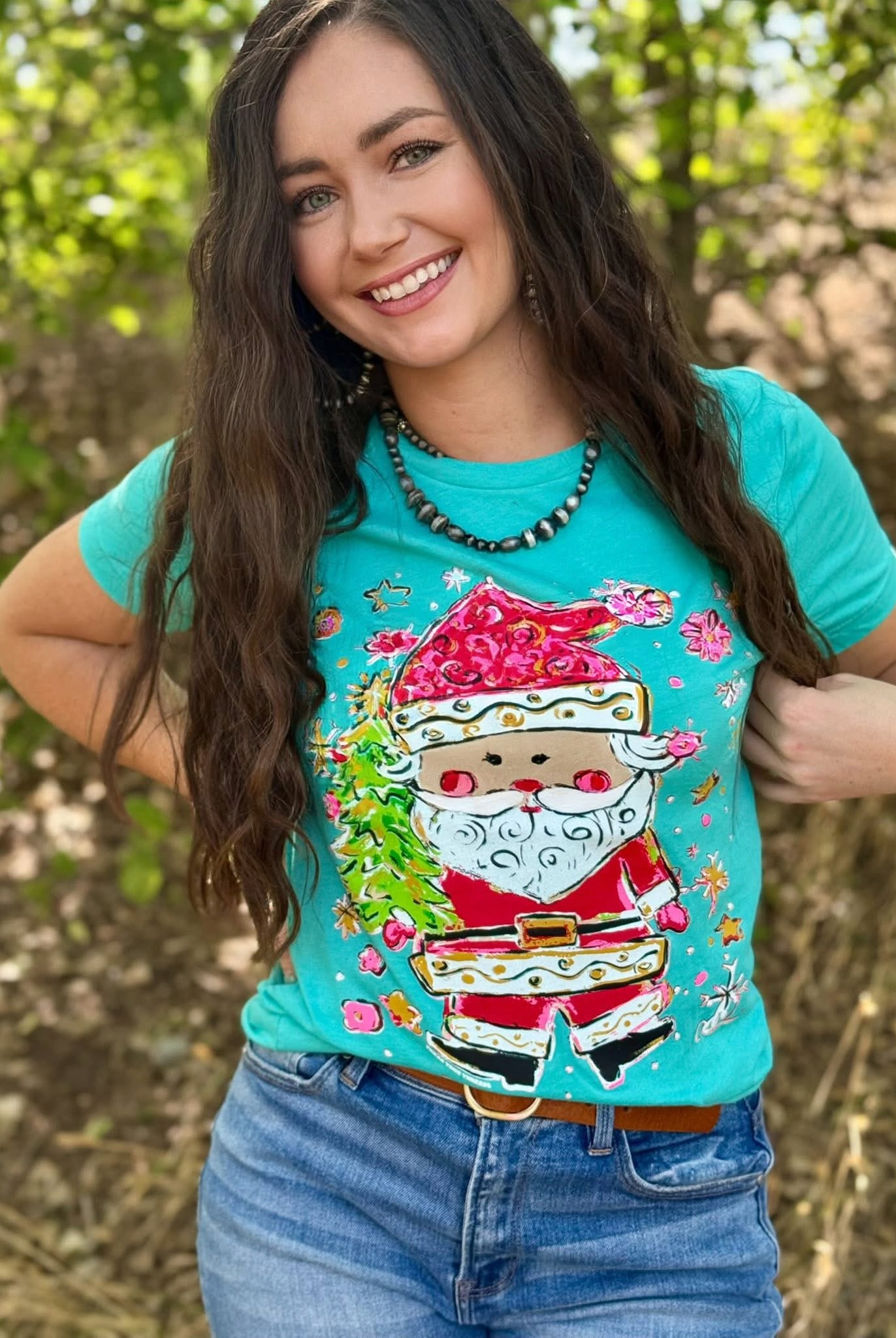 Painted Santa Graphic Tee-Graphic Tees-Texas True Threads-Stuffology - Where Vintage Meets Modern, A Boutique for Real Women in Crosbyton, TX