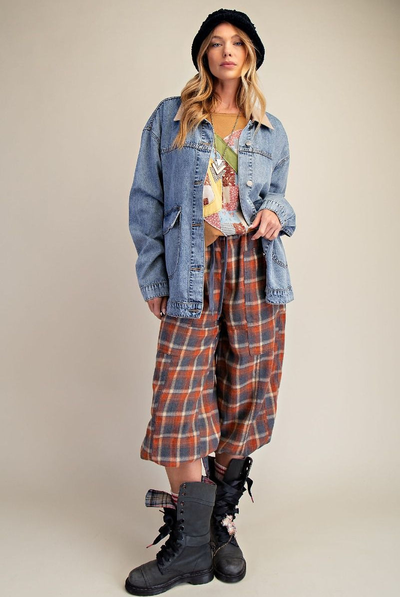 Washed Stretch Denim Jacket-Jackets-Easel-Stuffology - Where Vintage Meets Modern, A Boutique for Real Women in Crosbyton, TX