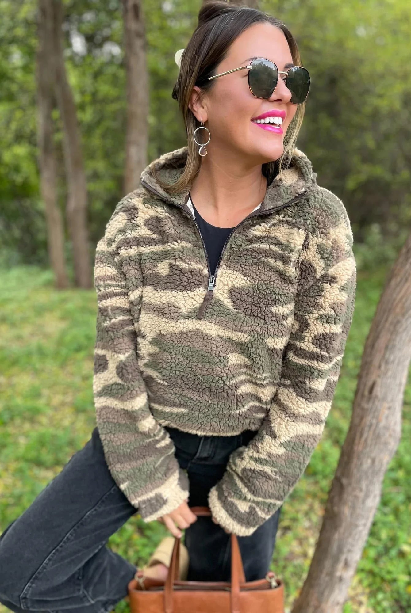 Camo Sherpa Pullover-Pullover Top-Stuffology Boutique -Stuffology - Where Vintage Meets Modern, A Boutique for Real Women in Crosbyton, TX