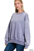 Acid Wash Fleece Oversized Pullover-SWEATSHIRT-Zenana-Stuffology - Where Vintage Meets Modern, A Boutique for Real Women in Crosbyton, TX