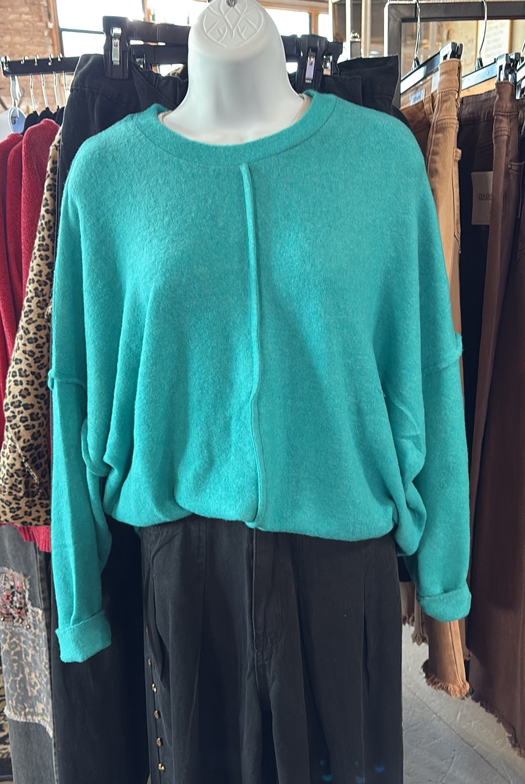 Brushed Melange Hacci Oversized Sweater-Stuffology Boutique -Stuffology - Where Vintage Meets Modern, A Boutique for Real Women in Crosbyton, TX