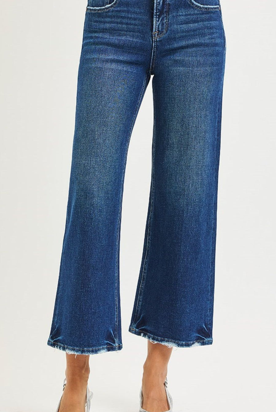 Tummy Control High Rise Crop Wide Jeans-Jeans-Risen Jeans-Stuffology - Where Vintage Meets Modern, A Boutique for Real Women in Crosbyton, TX