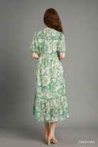 Sage & Cream Boho Midi Dress-Dresses-Umgee-Stuffology - Where Vintage Meets Modern, A Boutique for Real Women in Crosbyton, TX