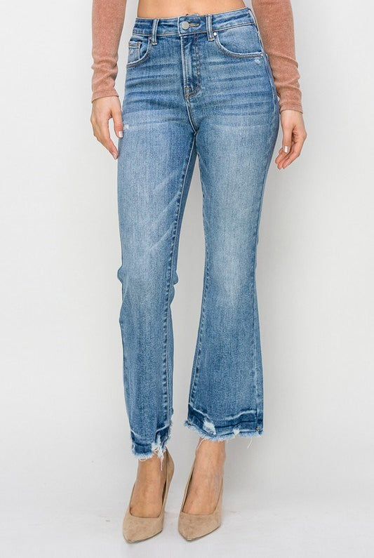 RISEN High Rise Ankle Flare Jeans /Stuffology Boutique-Jeans-Risen-Stuffology - Where Vintage Meets Modern, A Boutique for Real Women in Crosbyton, TX