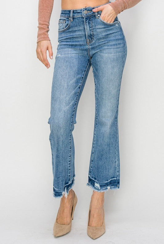 RISEN High Rise Ankle Flare Jeans /Stuffology Boutique-Jeans-Risen-Stuffology - Where Vintage Meets Modern, A Boutique for Real Women in Crosbyton, TX
