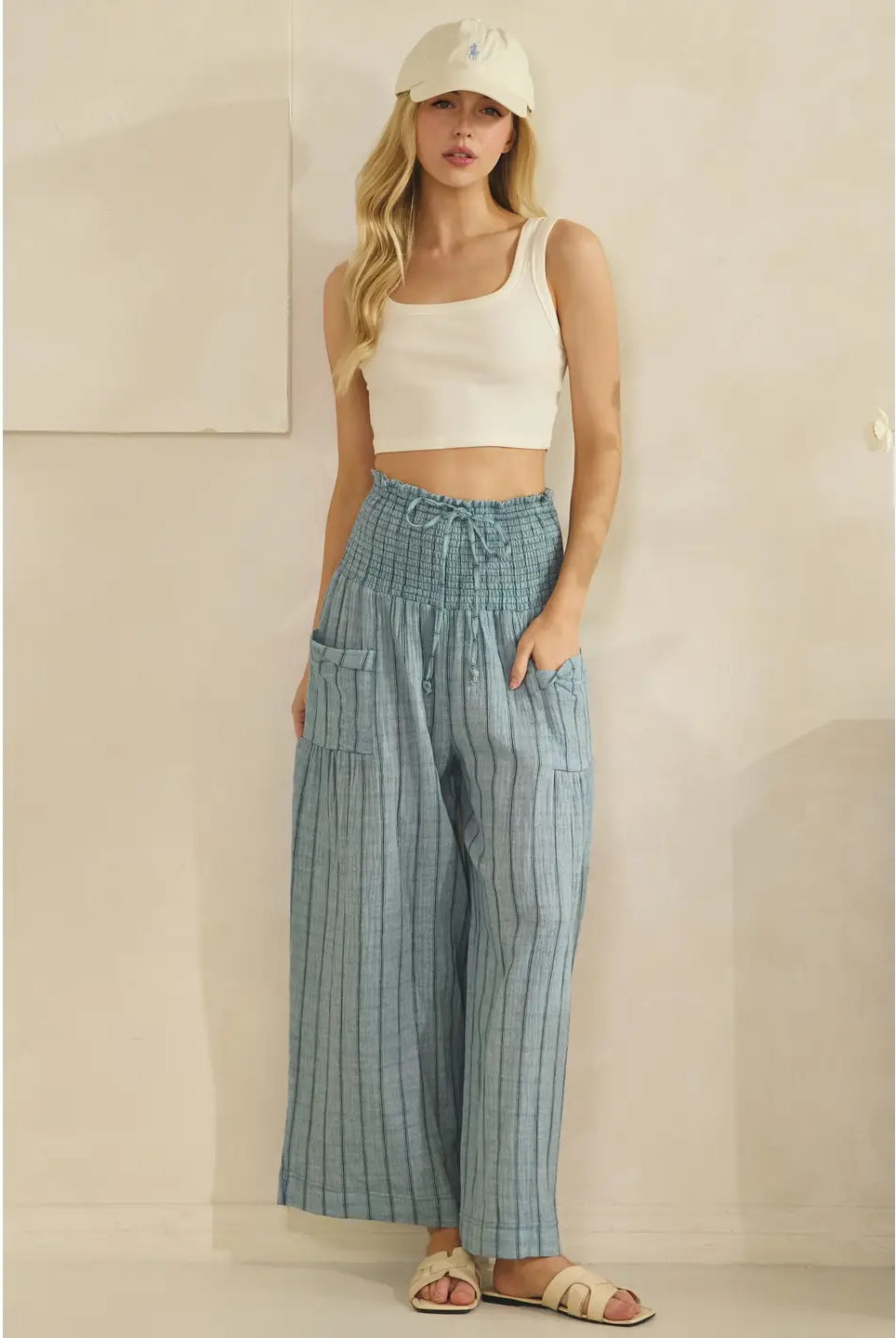 Sahara Stripe Wide-Leg Pants-Wide Leg Pants-Sage + Fig-Stuffology - Where Vintage Meets Modern, A Boutique for Real Women in Crosbyton, TX