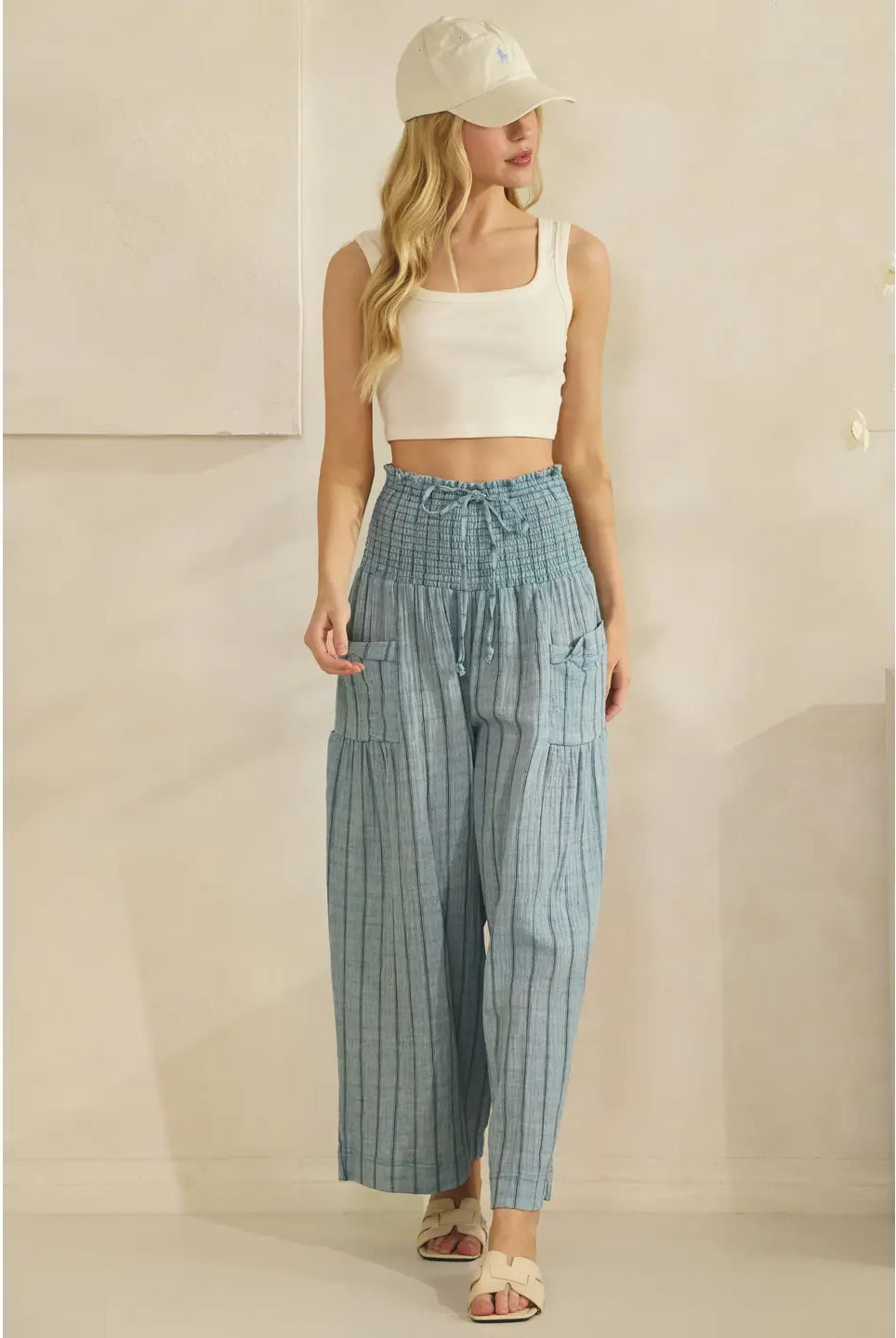 Sahara Stripe Wide-Leg Pants-Wide Leg Pants-Sage + Fig-Stuffology - Where Vintage Meets Modern, A Boutique for Real Women in Crosbyton, TX