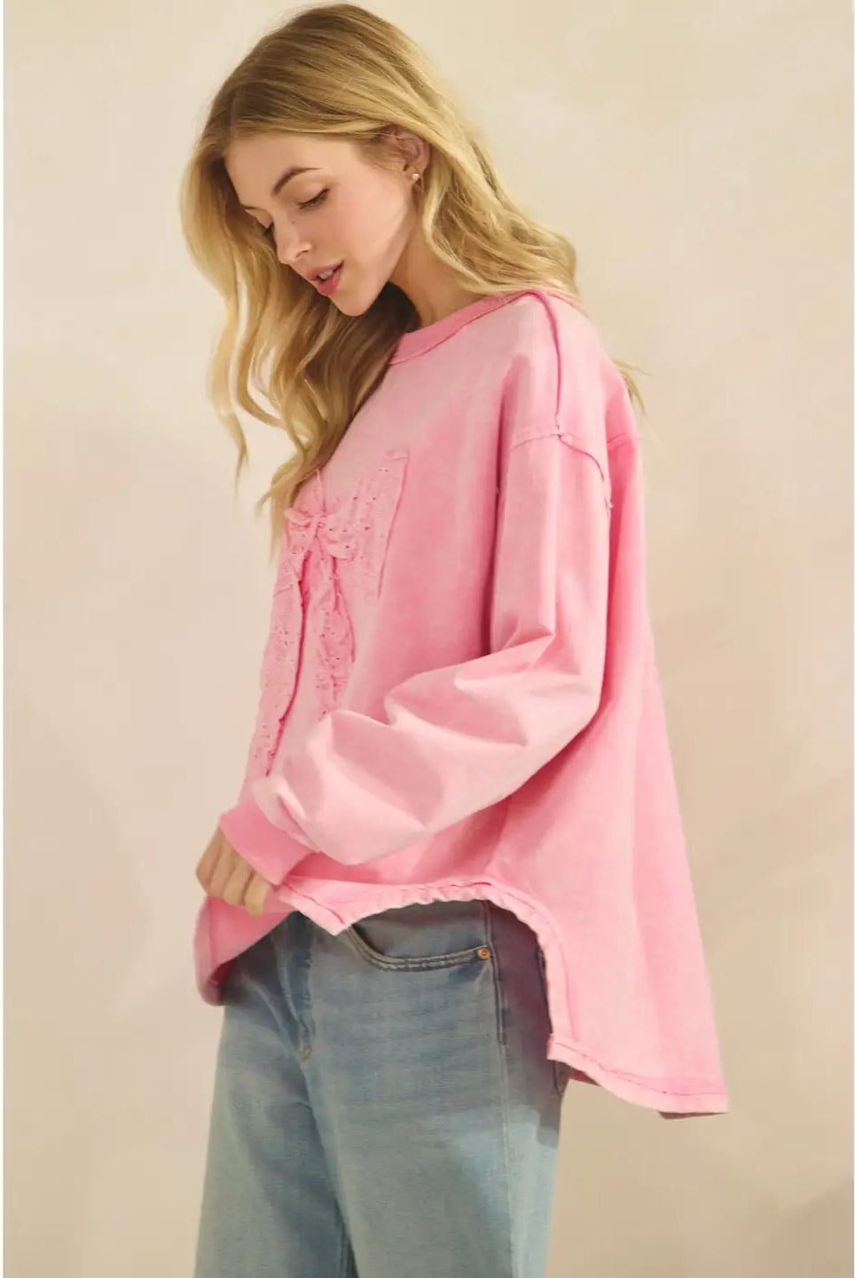 Whimsy Bow Sweatshirt-TOP-Sage + Fig-Stuffology - Where Vintage Meets Modern, A Boutique for Real Women in Crosbyton, TX