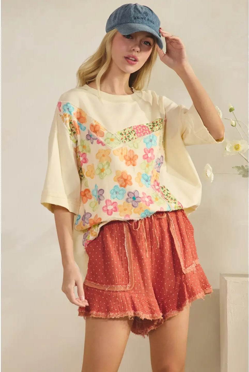 The Wildflower Way Patchwork Tee-Loose Fit Top-Sage + Fig-Stuffology - Where Vintage Meets Modern, A Boutique for Real Women in Crosbyton, TX