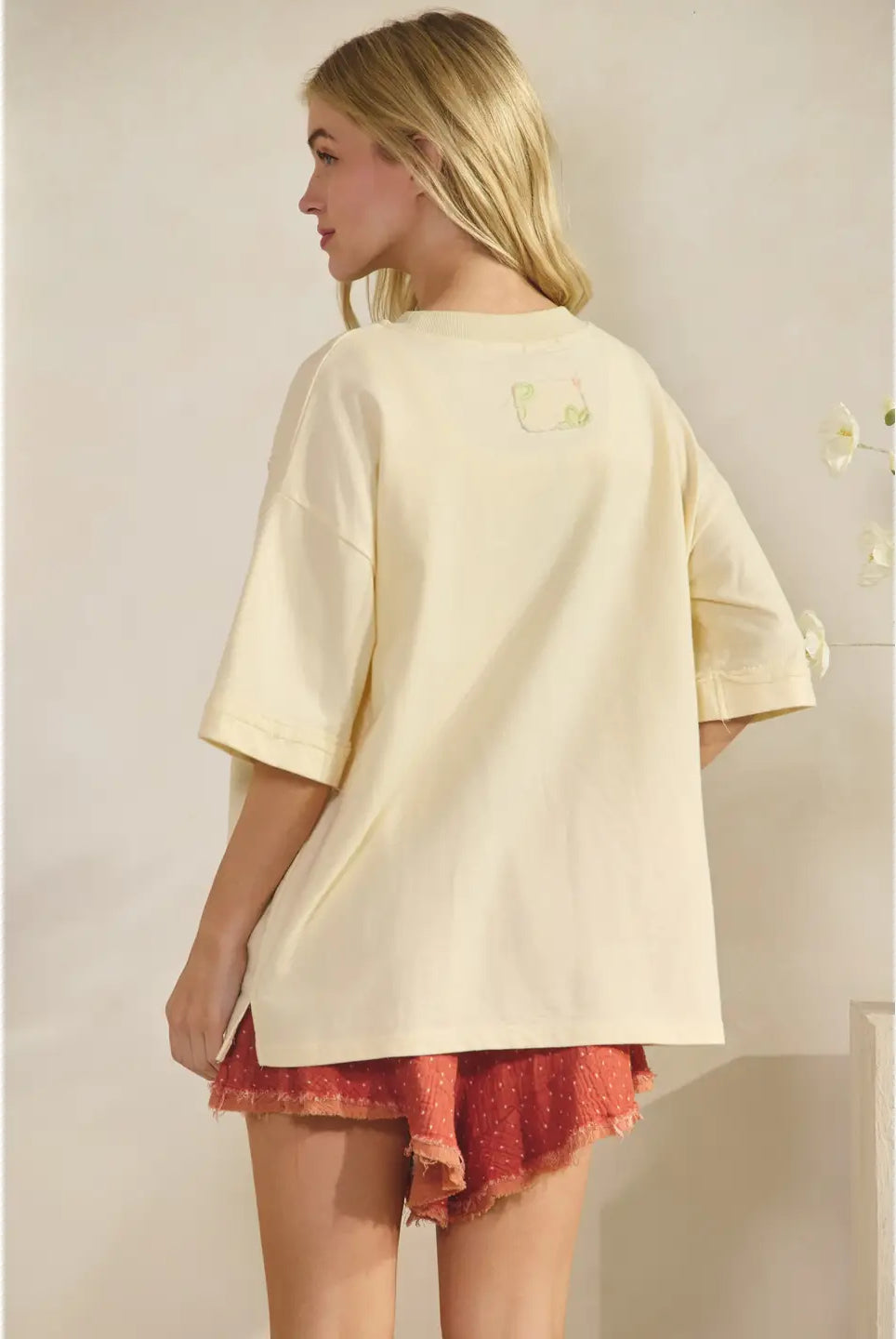 The Wildflower Way Patchwork Tee-Loose Fit Top-Sage + Fig-Stuffology - Where Vintage Meets Modern, A Boutique for Real Women in Crosbyton, TX