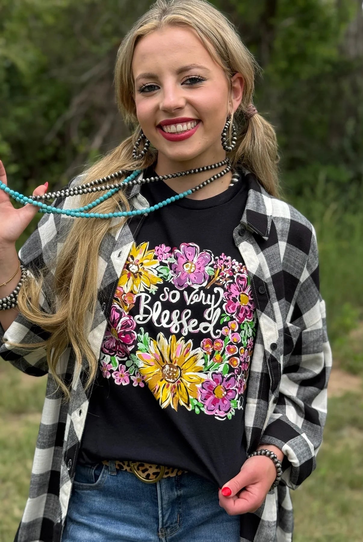 So Very Blessed Graphic Tee-Graphic Tees-Stuffology Boutique -Stuffology - Where Vintage Meets Modern, A Boutique for Real Women in Crosbyton, TX