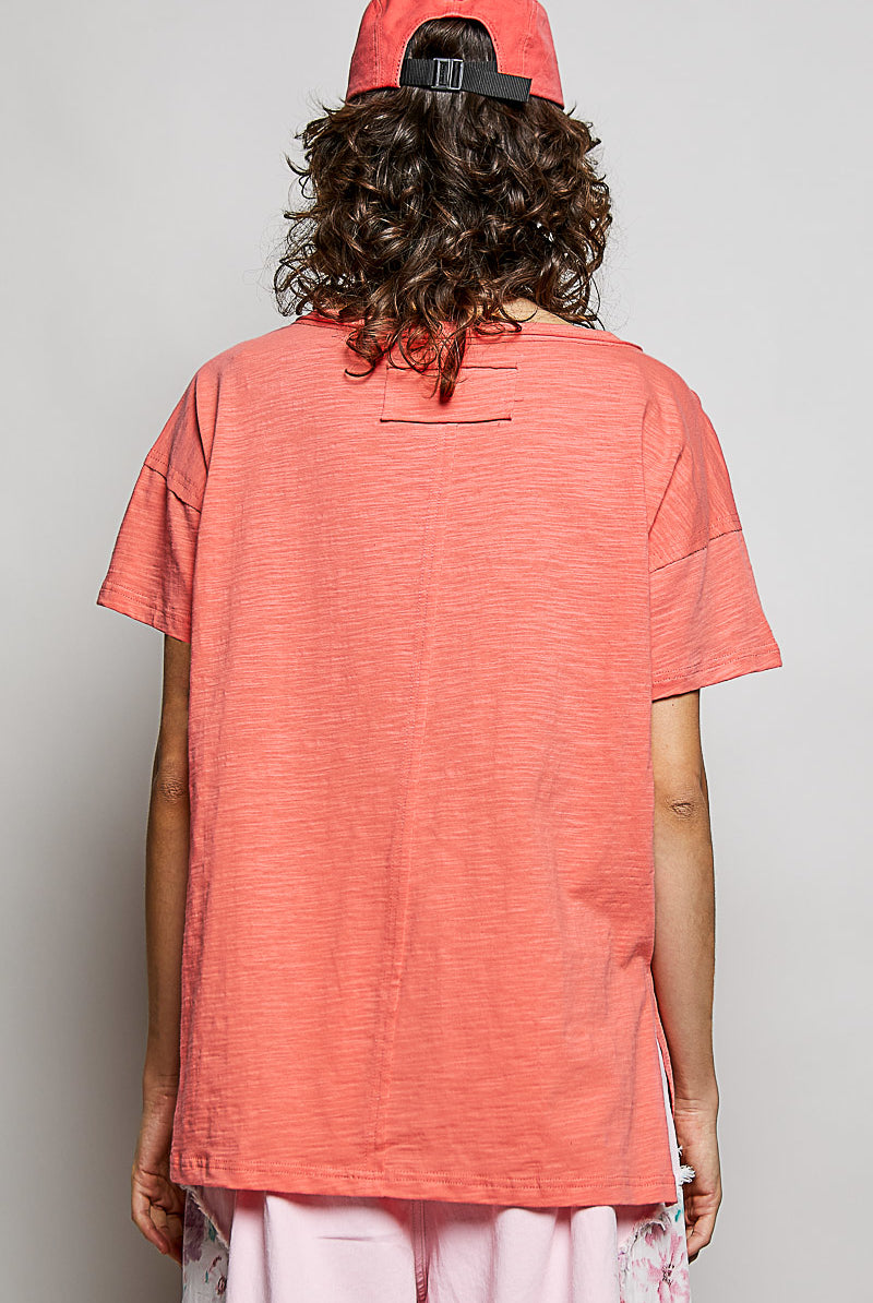 V-Neck Cotton Short Sleeve Top-Tees-Pol Clothing-Stuffology - Where Vintage Meets Modern, A Boutique for Real Women in Crosbyton, TX