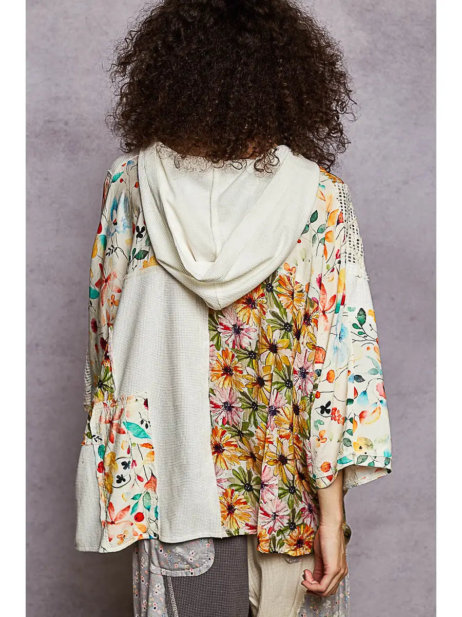 POL Clothing Oversize Thermal Crochet Patch Top – Ivory Floral-Top-POL Clothing-Stuffology - Where Vintage Meets Modern, A Boutique for Real Women in Crosbyton, TX