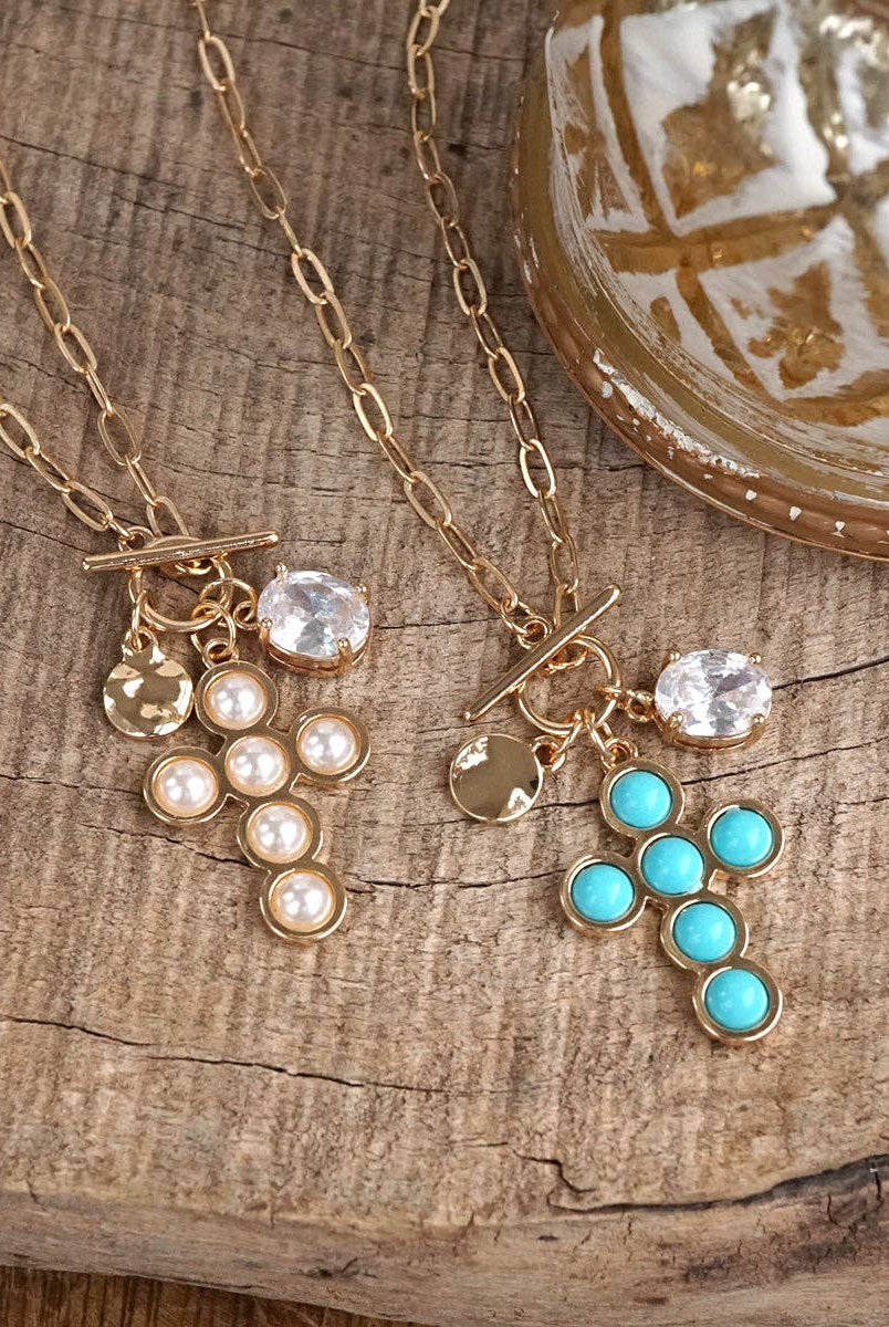 Golden Keepsakes – Charm Cluster Stretch Bracelet with Beads & Stones-Bracelets-PennyLine inc-Stuffology - Where Vintage Meets Modern, A Boutique for Real Women in Crosbyton, TX