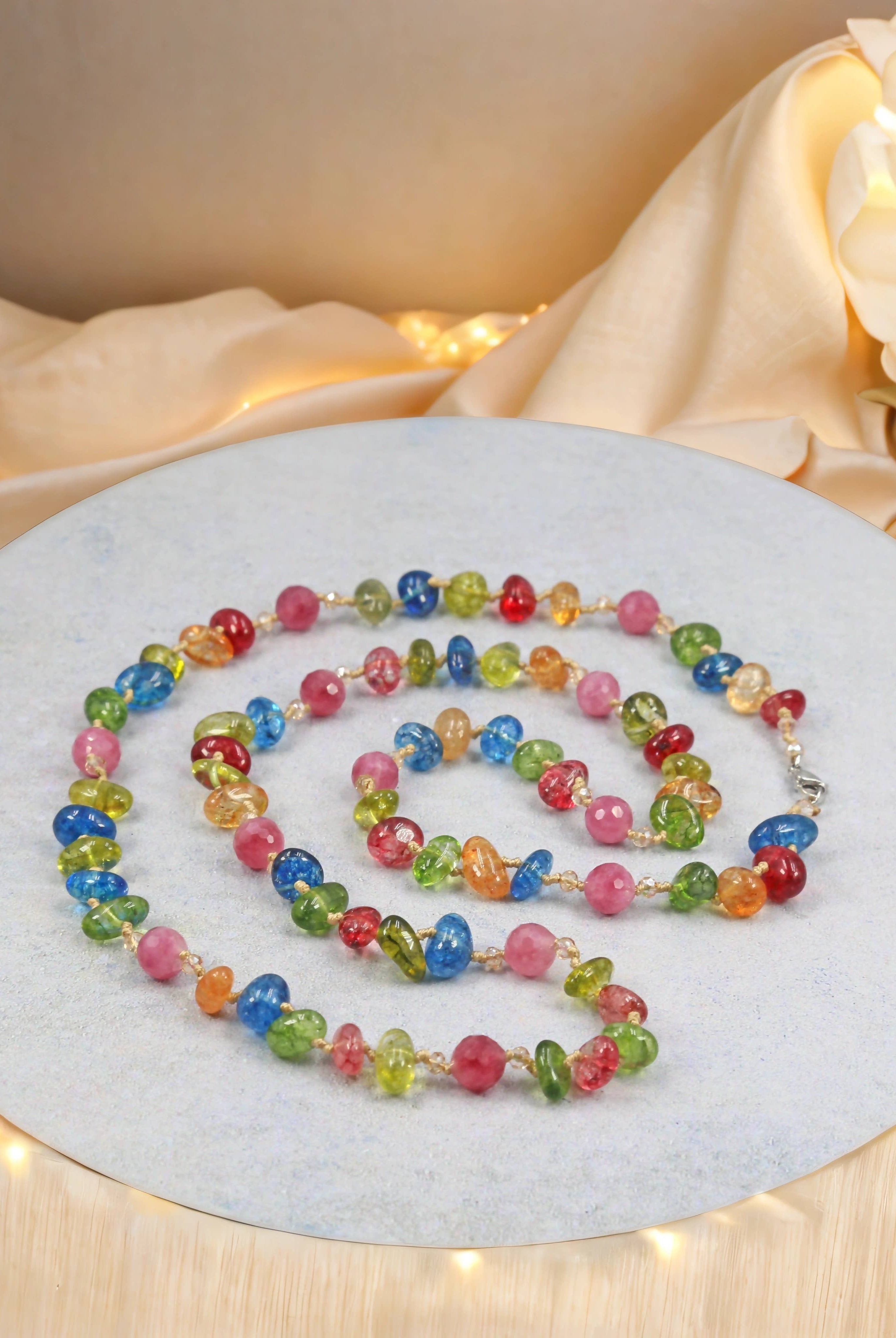 Agate Multicolor Necklace-Necklaces-IST Jewelry-Stuffology - Where Vintage Meets Modern, A Boutique for Real Women in Crosbyton, TX