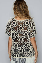 POL Clothing Round neck short sleeve crochet knit top-Top-Pol Clothing-Stuffology - Where Vintage Meets Modern, A Boutique for Real Women in Crosbyton, TX
