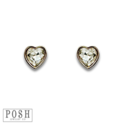 Rhinestone heart stud earring-Earrings-Pink Panache Brands-Stuffology - Where Vintage Meets Modern, A Boutique for Real Women in Crosbyton, TX
