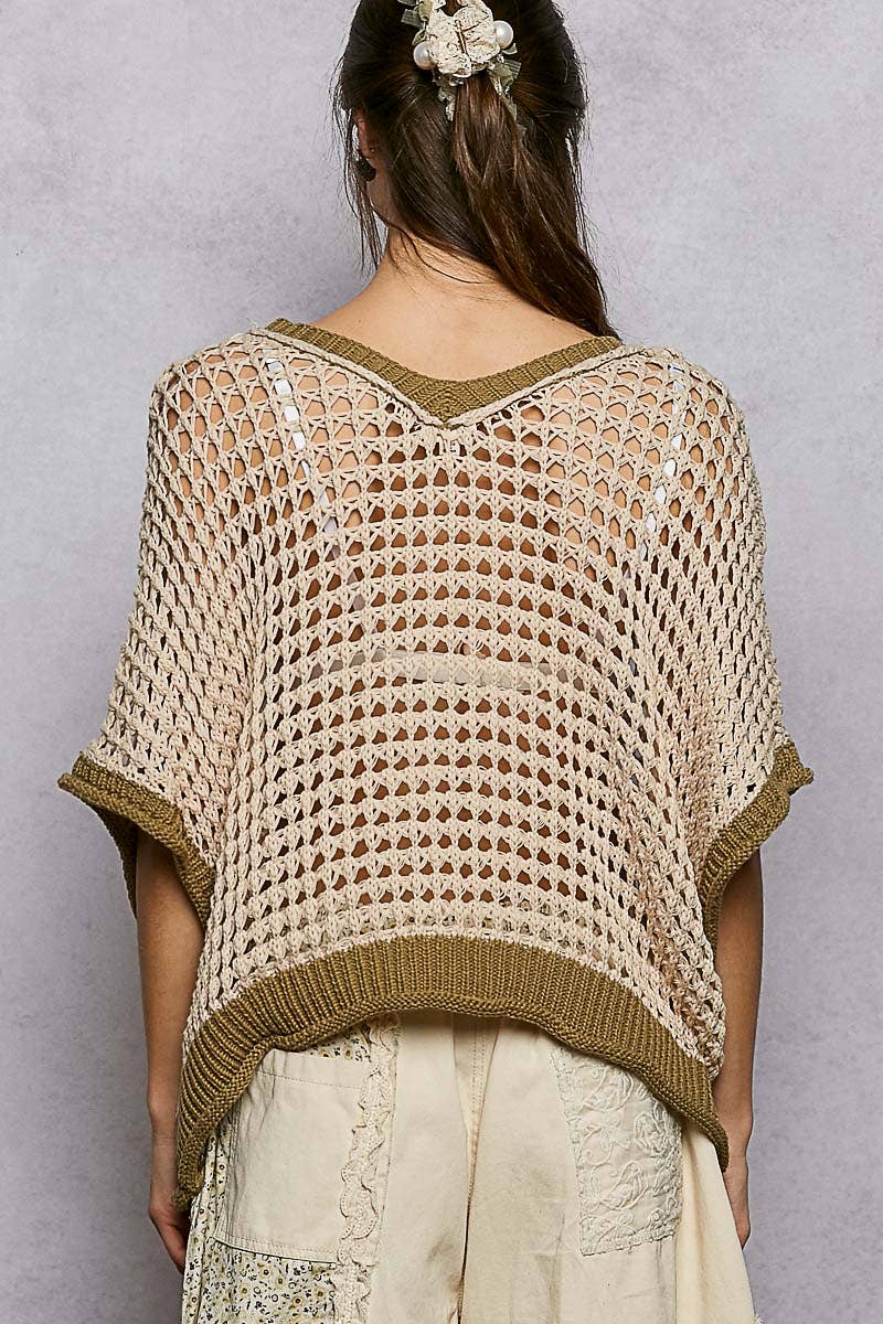 POL Clothing Round Neck Sleeveless Floral Open Crochet Sweater-Sweater Vest-Pol Clothing-Stuffology - Where Vintage Meets Modern, A Boutique for Real Women in Crosbyton, TX