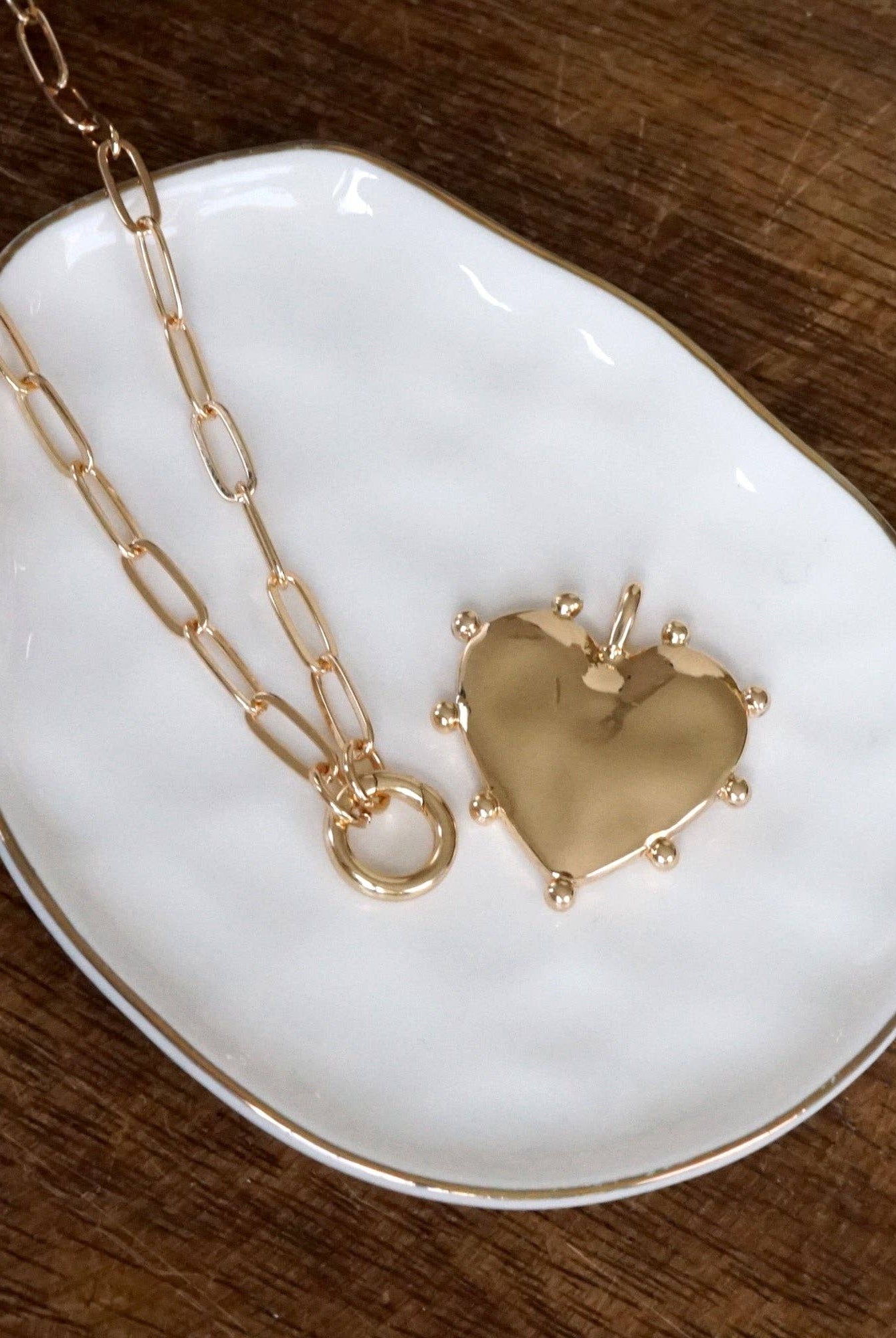 Modern Spiky Heart Paperclip Necklace - Gold Tone-necklace-PennyLine inc-Stuffology - Where Vintage Meets Modern, A Boutique for Real Women in Crosbyton, TX