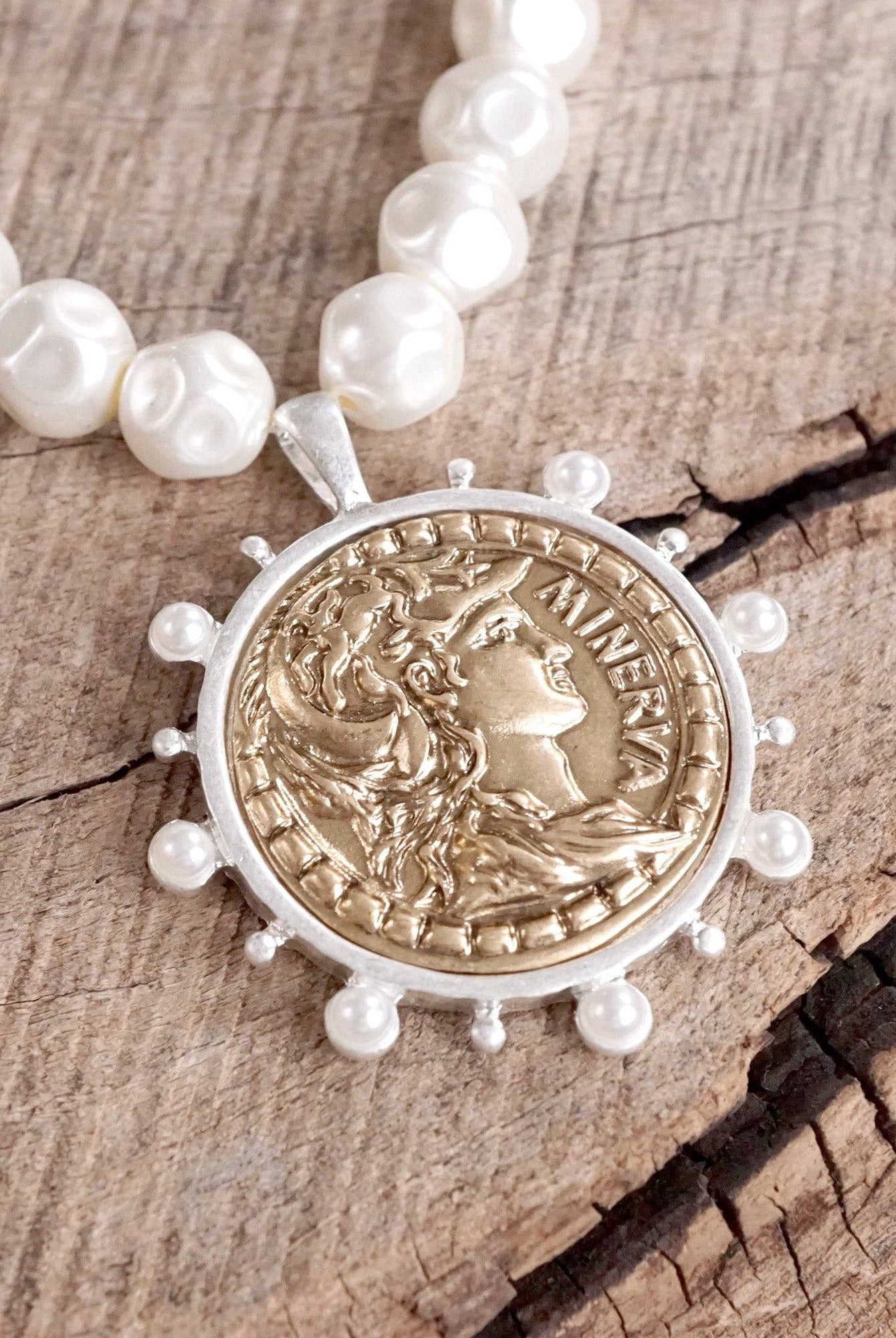 Boho Coin and Pearl Statement Necklace – Gold and Silver Tone-PennyLine inc-Stuffology - Where Vintage Meets Modern, A Boutique for Real Women in Crosbyton, TX