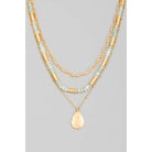 Tear Drop Charm Layered Beads Chain Necklace | Stuffology Boutique-Necklaces-The Looks by Fame Accessories-Stuffology - Where Vintage Meets Modern, A Boutique for Real Women in Crosbyton, TX