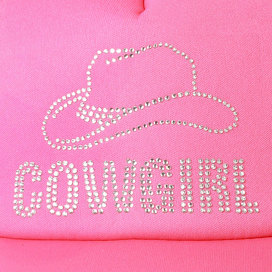 COWGIRL Rhinestone Trucker Cap | Stuffology Boutique-Hats-Fashion City-Stuffology - Where Vintage Meets Modern, A Boutique for Real Women in Crosbyton, TX