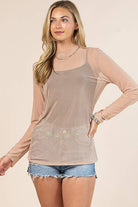 SOLID MOCK NECK MESH TOP-MESH TOP-Avery-Stuffology - Where Vintage Meets Modern, A Boutique for Real Women in Crosbyton, TX