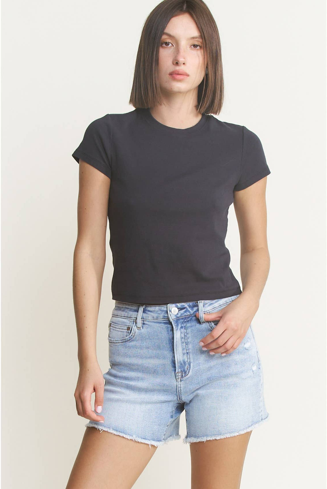 High Waisted Frayed Mica Denim Shorts-Shorts-Mica Denim-Stuffology - Where Vintage Meets Modern, A Boutique for Real Women in Crosbyton, TX
